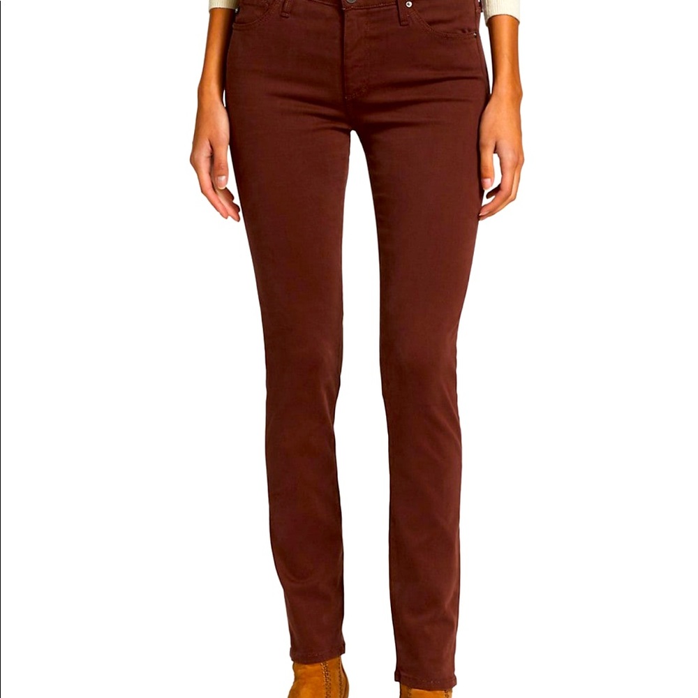 AG PRIMA SATEEN MID RISE CIGARETTE JEANS